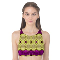  Purple Gold Floral And Paradise Bloom Tank Bikini Top by pepitasart