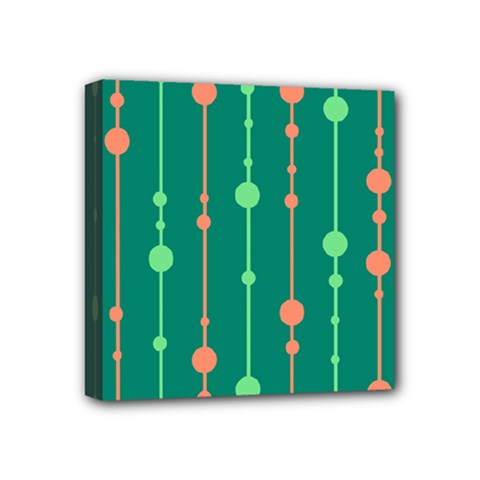 Green Pattern Mini Canvas 4  X 4 