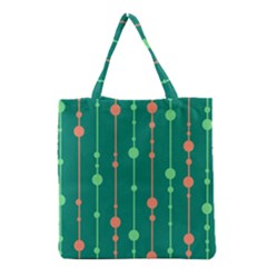 Green Pattern Grocery Tote Bag