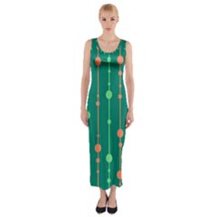 Green Pattern Fitted Maxi Dress by Valentinaart