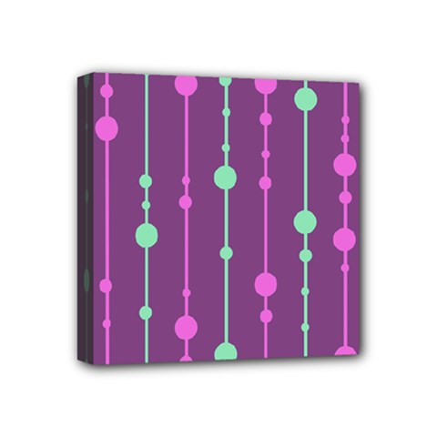 Purple And Green Pattern Mini Canvas 4  X 4  by Valentinaart