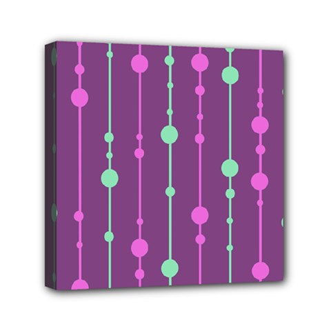 Purple and green pattern Mini Canvas 6  x 6 