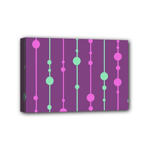 Purple and green pattern Mini Canvas 6  x 4 