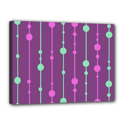 Purple and green pattern Canvas 16  x 12 