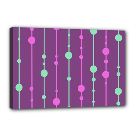 Purple and green pattern Canvas 18  x 12 