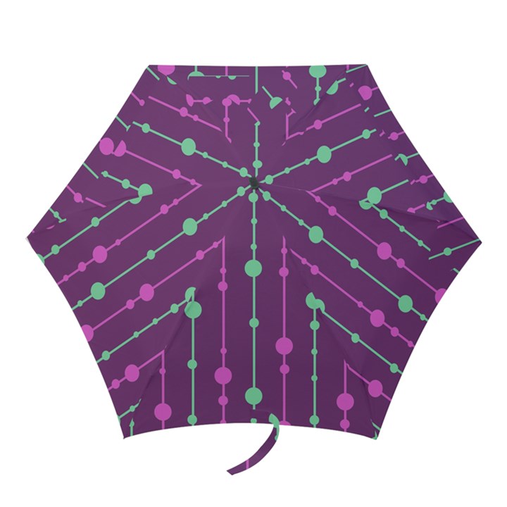 Purple and green pattern Mini Folding Umbrellas