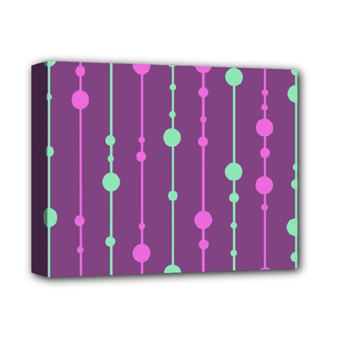 Purple and green pattern Deluxe Canvas 14  x 11 