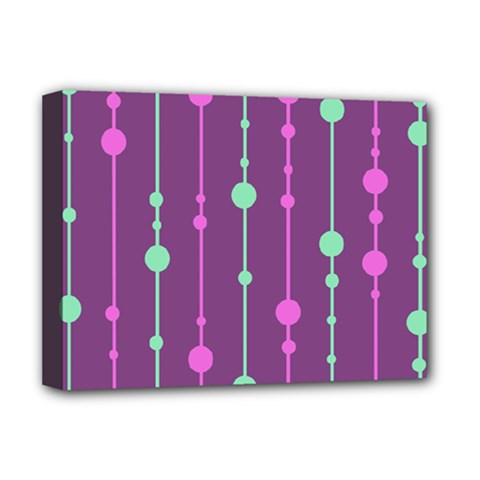 Purple and green pattern Deluxe Canvas 16  x 12  