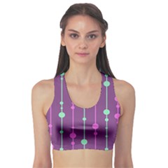 Purple and green pattern Sports Bra