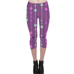 Purple and green pattern Capri Leggings 