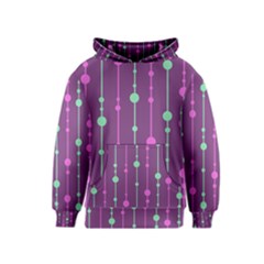 Purple and green pattern Kids  Pullover Hoodie