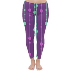 Purple and green pattern Winter Leggings 