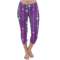 Purple and green pattern Capri Winter Leggings 