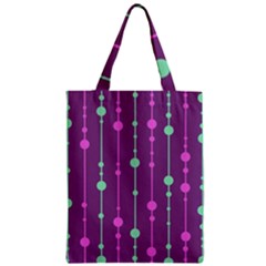 Purple and green pattern Zipper Classic Tote Bag