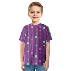 Purple and green pattern Kid s Sport Mesh Tee