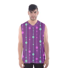 Purple and green pattern Men s Basketball Tank Top