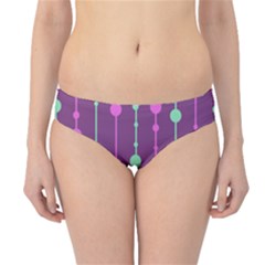 Purple And Green Pattern Hipster Bikini Bottoms by Valentinaart