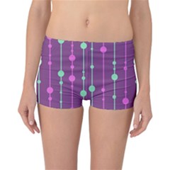 Purple and green pattern Reversible Boyleg Bikini Bottoms