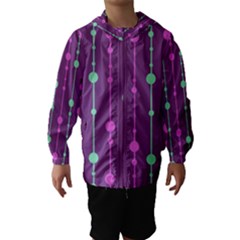 Purple and green pattern Hooded Wind Breaker (Kids)