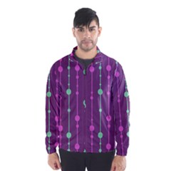 Purple and green pattern Wind Breaker (Men)