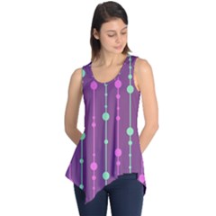 Purple and green pattern Sleeveless Tunic