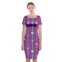 Purple and green pattern Classic Short Sleeve Midi Dress View1