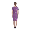 Purple and green pattern Classic Short Sleeve Midi Dress View2