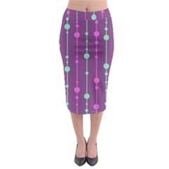 Purple And Green Pattern Midi Pencil Skirt by Valentinaart