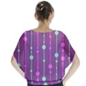 Purple and green pattern Batwing Chiffon Blouse View2