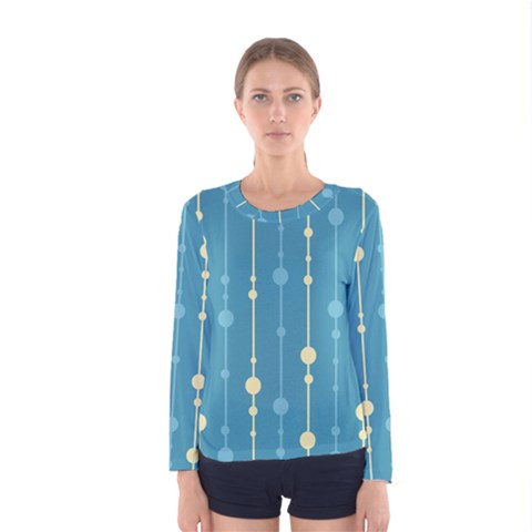 Blue Pattern Women s Long Sleeve Tee by Valentinaart