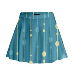 Blue Pattern Mini Flare Skirt by Valentinaart