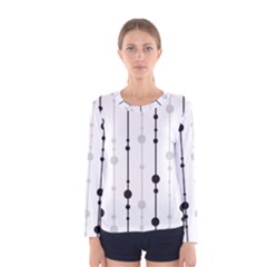 Black And White Elegant Pattern Women s Long Sleeve Tee