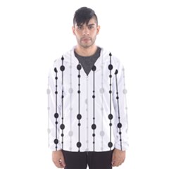 Black And White Elegant Pattern Hooded Wind Breaker (men)