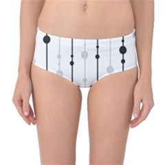 Black And White Elegant Pattern Mid-waist Bikini Bottoms