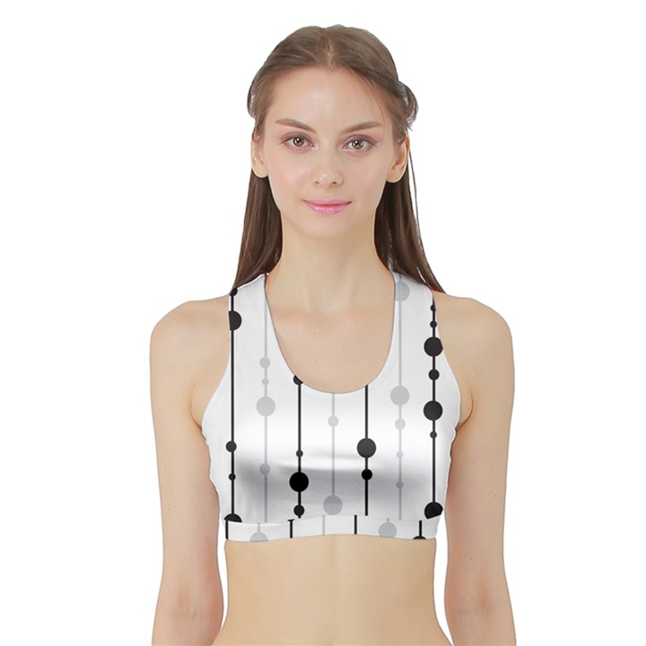 Black and white elegant pattern Sports Bra with Border