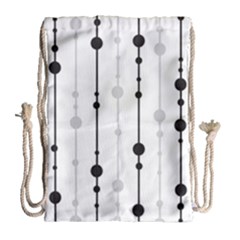 Black And White Elegant Pattern Drawstring Bag (large)