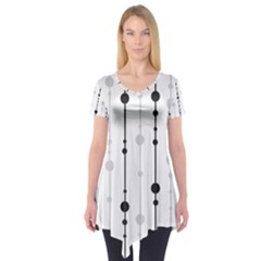 Black And White Elegant Pattern Short Sleeve Tunic  by Valentinaart