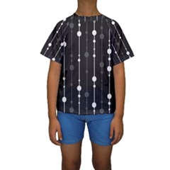 Black And White Pattern Kid s Short Sleeve Swimwear