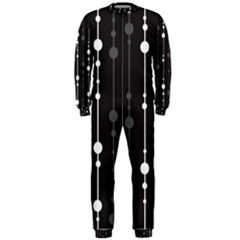 Black And White Pattern Onepiece Jumpsuit (men)  by Valentinaart