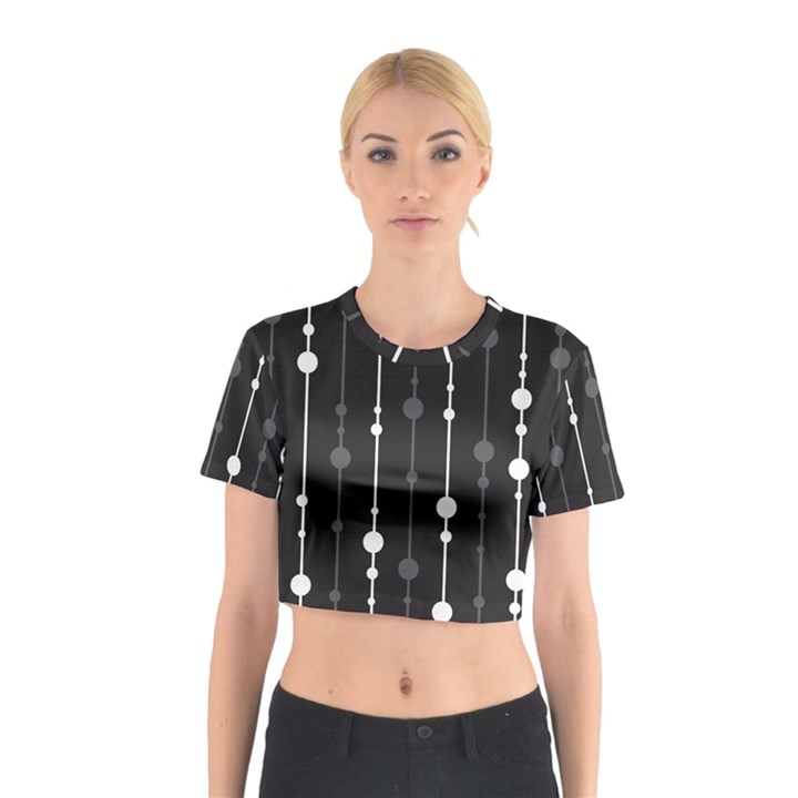 Black and white pattern Cotton Crop Top