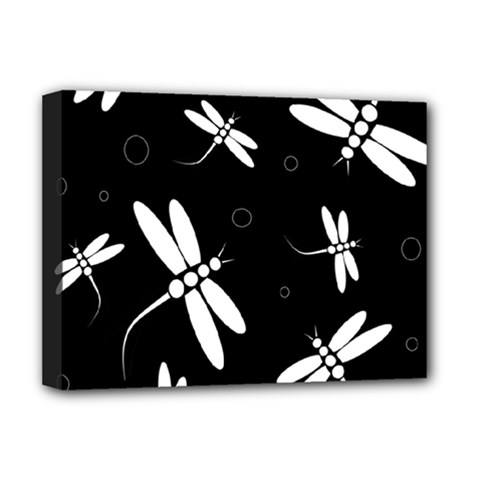 Dragonflies Pattern Deluxe Canvas 16  X 12   by Valentinaart