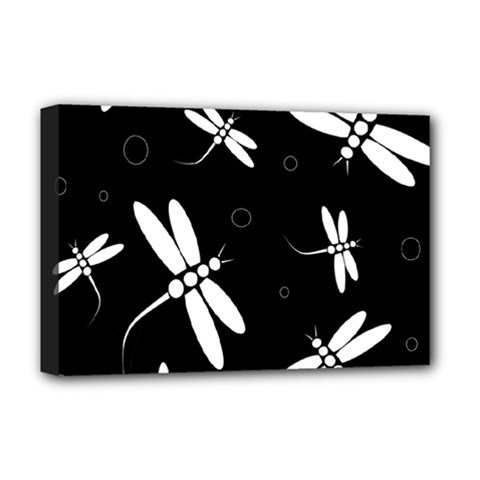 Dragonflies Pattern Deluxe Canvas 18  X 12  