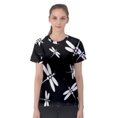 Dragonflies Pattern Women s Sport Mesh Tee