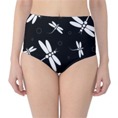 Dragonflies Pattern High-waist Bikini Bottoms