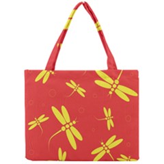 Red And Yellow Dragonflies Pattern Mini Tote Bag