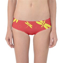 Red And Yellow Dragonflies Pattern Classic Bikini Bottoms