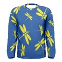 Blue and yellow dragonflies pattern Men s Long Sleeve Tee View1