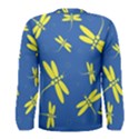 Blue and yellow dragonflies pattern Men s Long Sleeve Tee View2