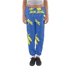 Blue And Yellow Dragonflies Pattern Women s Jogger Sweatpants