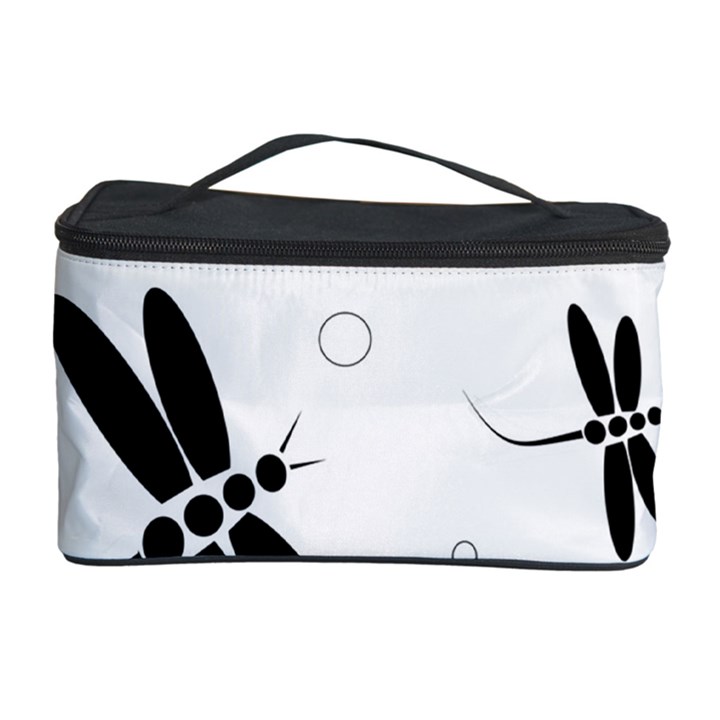 Black and white dragonflies Cosmetic Storage Case